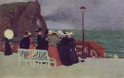 Felix Vallotton, The Beach Promenade in Etretat